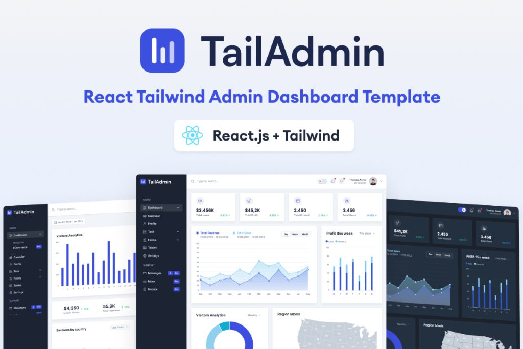 Free React Tailwind Admin Dashboard Template Overhive