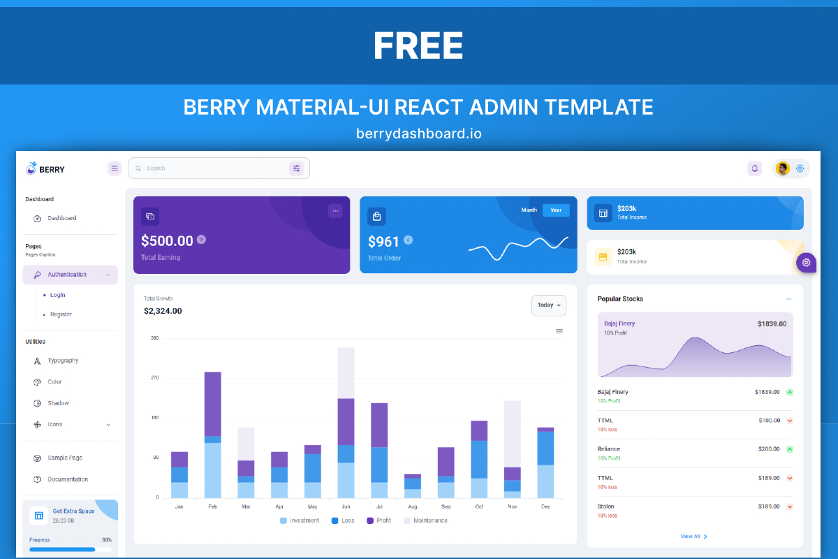 Berry - Free React Material UI Admin Template