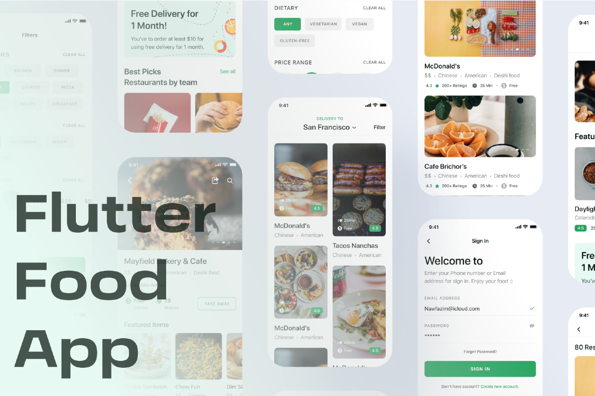 Free Flutter Food Delivery App UI