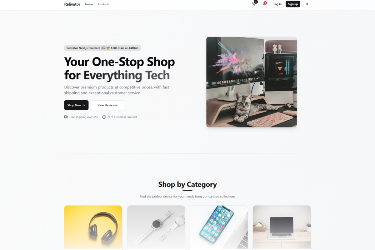 Relivator – Free Next JS Shadcn eCommerce Template